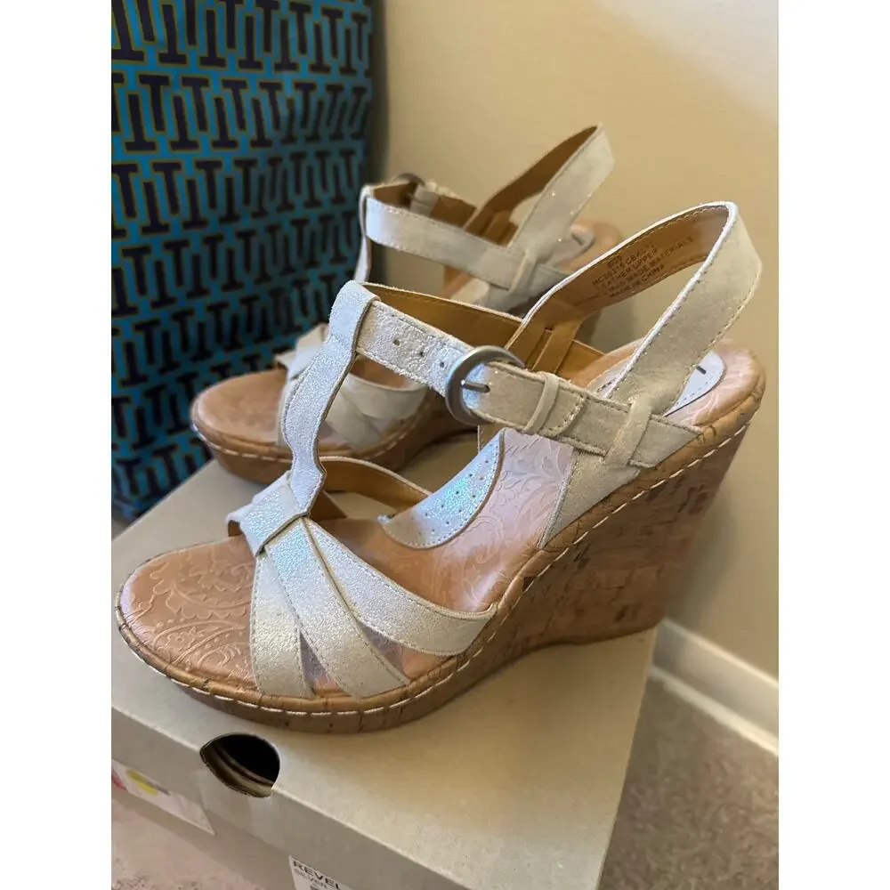BOC/BORN wedge “REVEL” sandals size 8